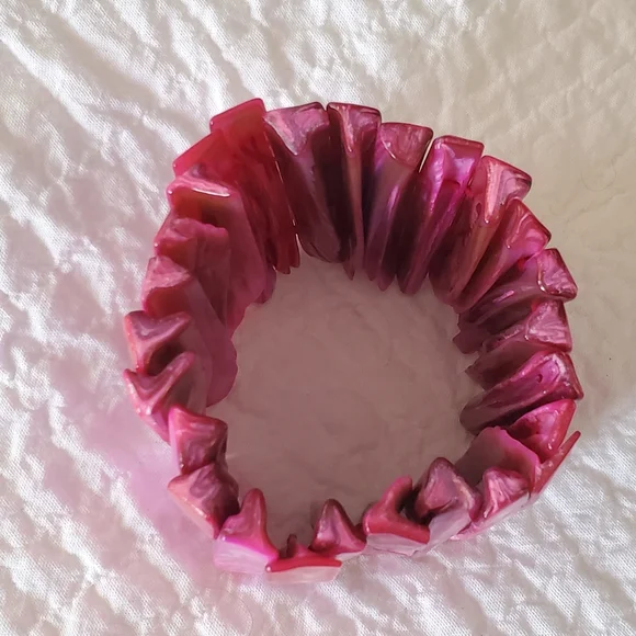Pink Shell Bracelet Cuff - Picture 2 of 4